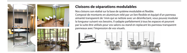 Cloison modulable de protection covid